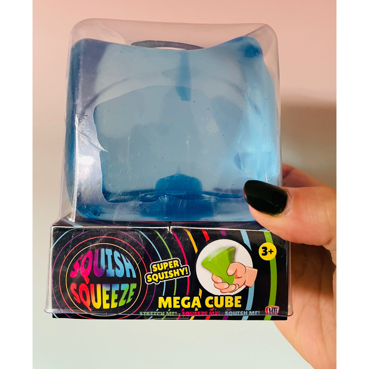 Blue Mega Cube Squishy slow rise sensory toy UK