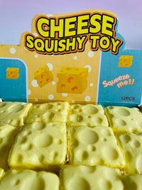 🧀✨ Slow Rise Squishy Cheese – 5cm Kawaii Sensory Fidget Toy ✨🧀