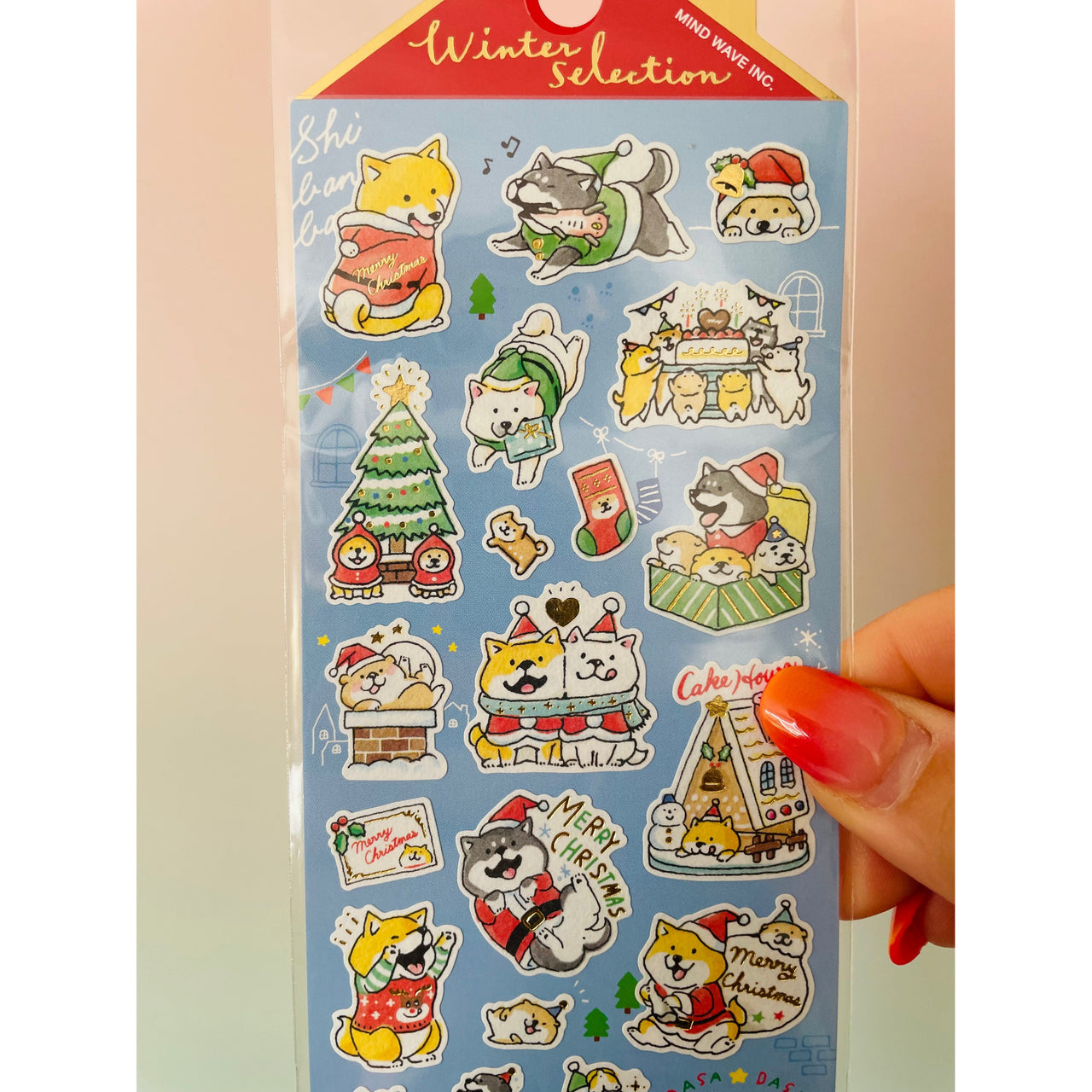 Mind Wave My Santa Shibanban kawaii Japanese Christmas Shiba Inu sticker sheet
