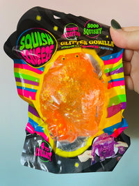 🦍🧡 Orange Glitter Gorilla | Sugar-Filled Squishy