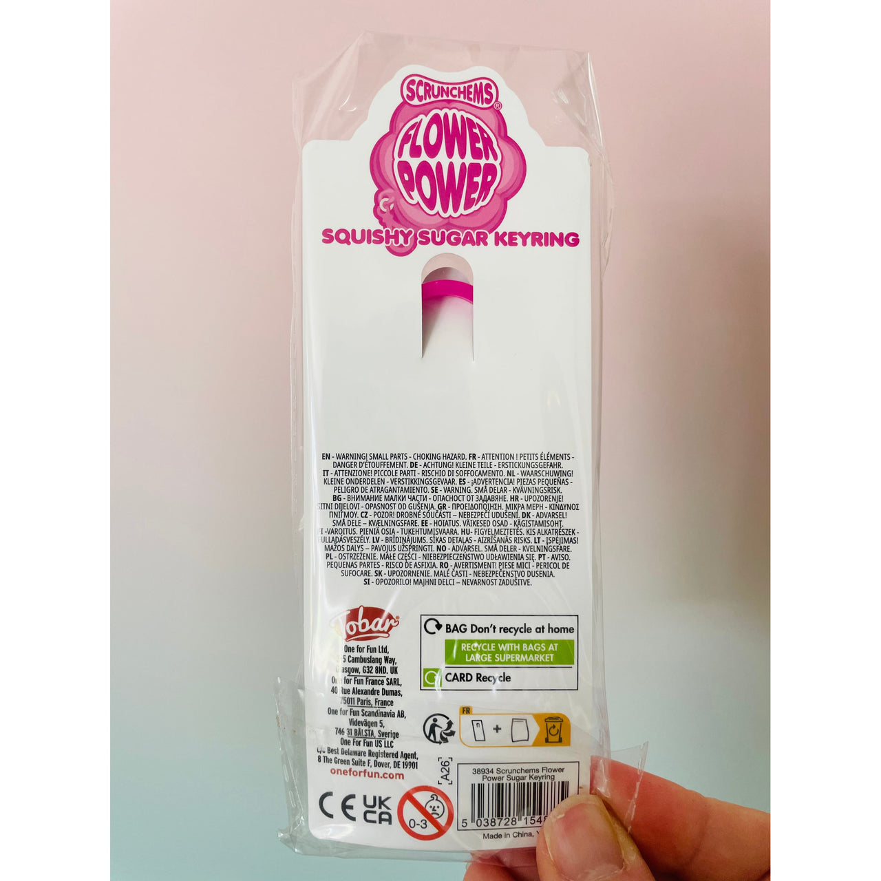 🩷🌼 Scrunchems Flower Power Sugar Keychain | Pink Smiley Flower Sensory Fidget ✨