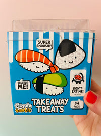 🍣🥡 Sushi Takeaway Treats | 14 Mini Sushi Squishies Sensory Fidget Pack ✨