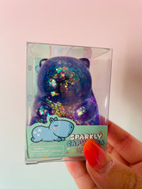 Purple Sparkly Squishy Capybara Glitter Sensory Fidget Toy 