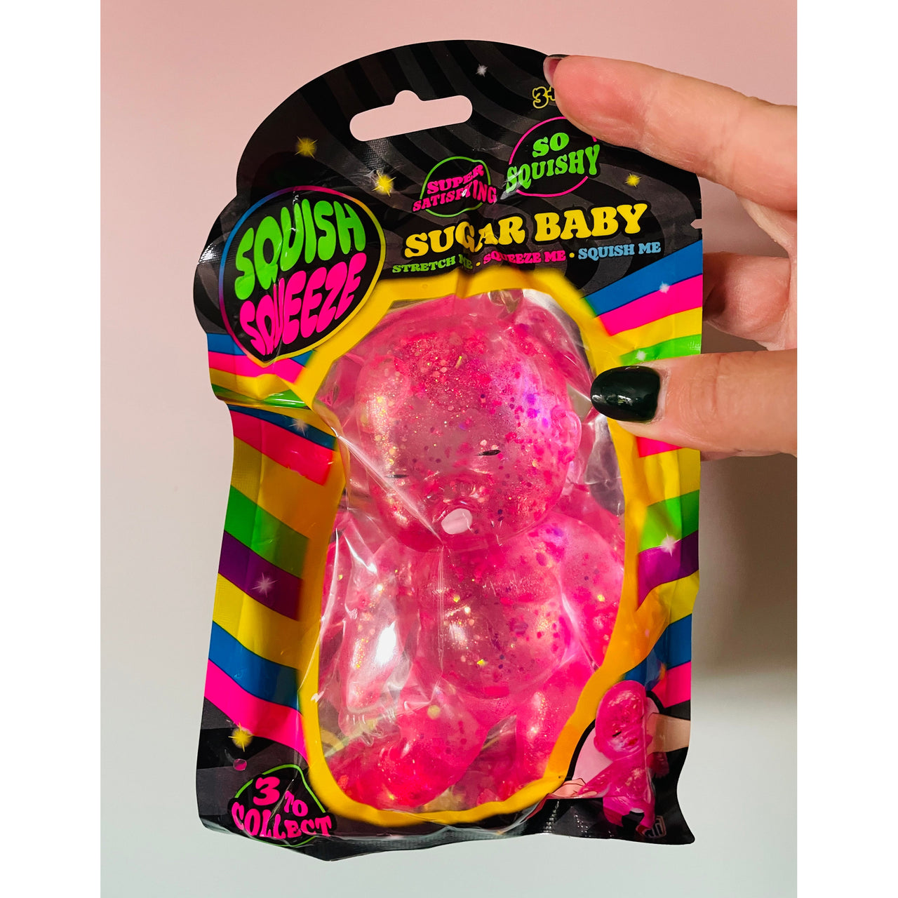 Pink Sugar Baby Squishy glitter sugar-filled sensory toy UK