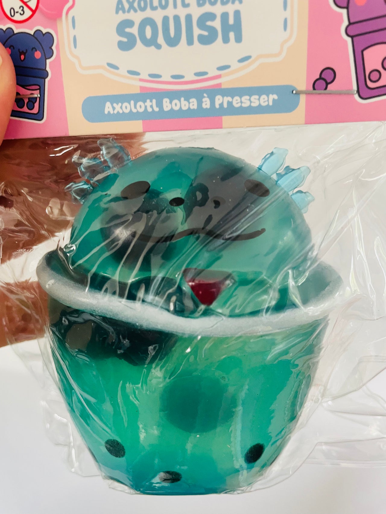 🩵🦎🧋 Blue Axolotl Boba Squish Toy