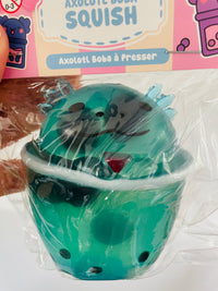 🩵🦎🧋 Blue Axolotl Boba Squish Toy