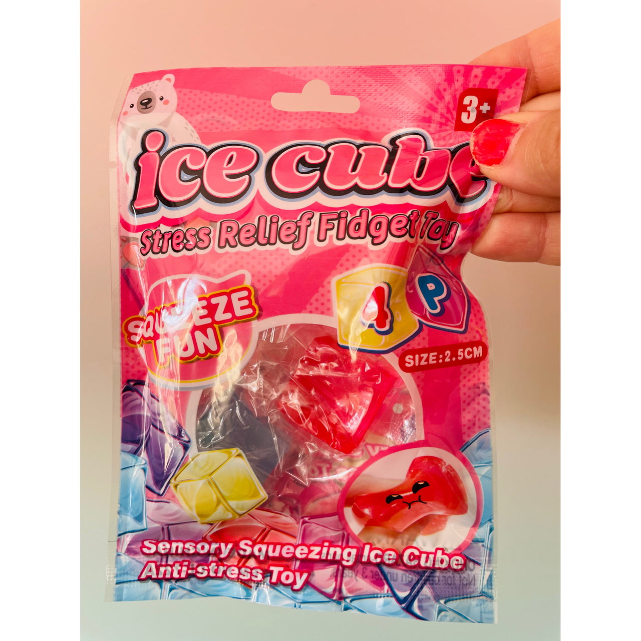 Squeeze Ice Cubes 4-pack squishy sensory fidget toys