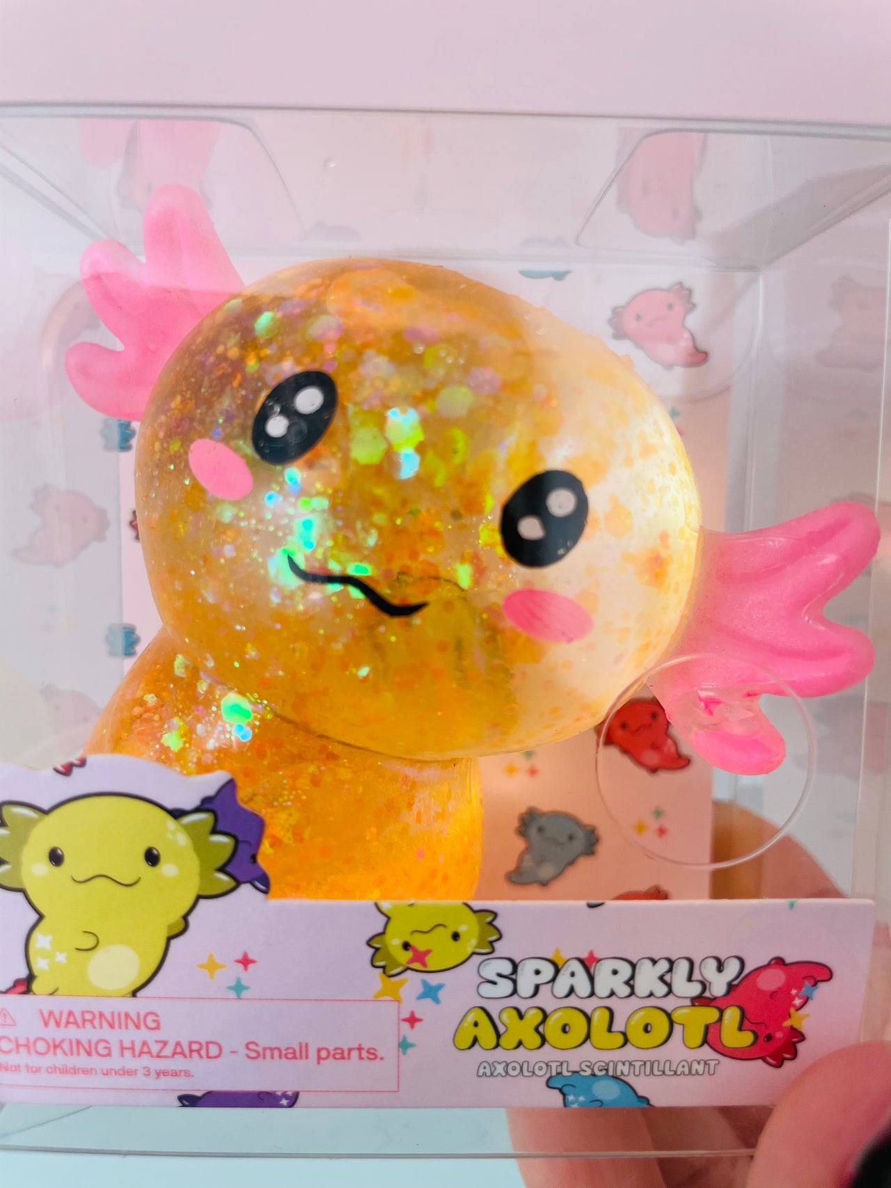 Yellow Axolotl Squishy - Sparkly Sensory Toy - Neko Squish Co