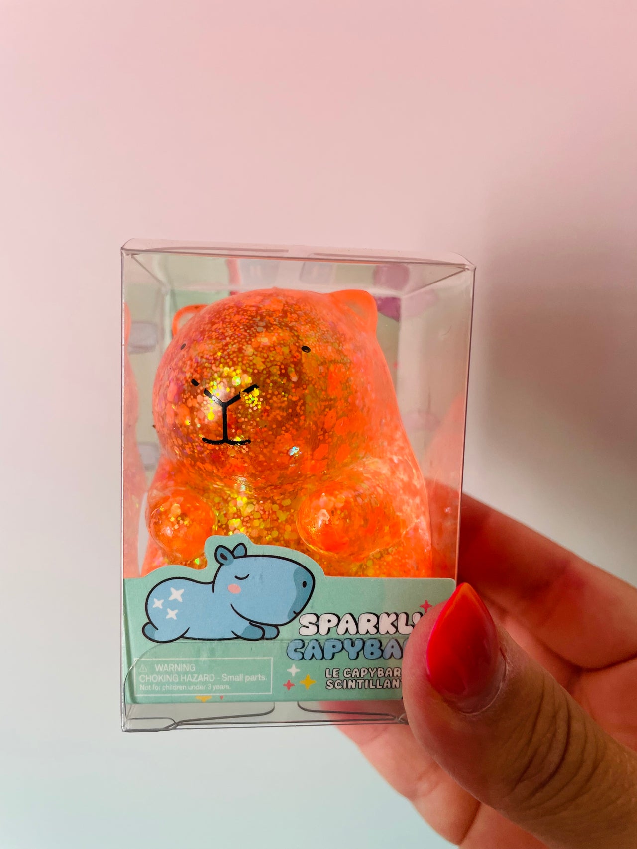 Keycraft Orange Sparkly Squishy Capybara Glitter Sensory Fidget Toy
