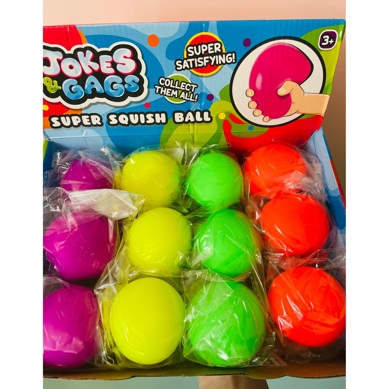 🧡🟠 Neon Super Squish Ball | Orange Stress Relief Sensory Fidget Toy ✨