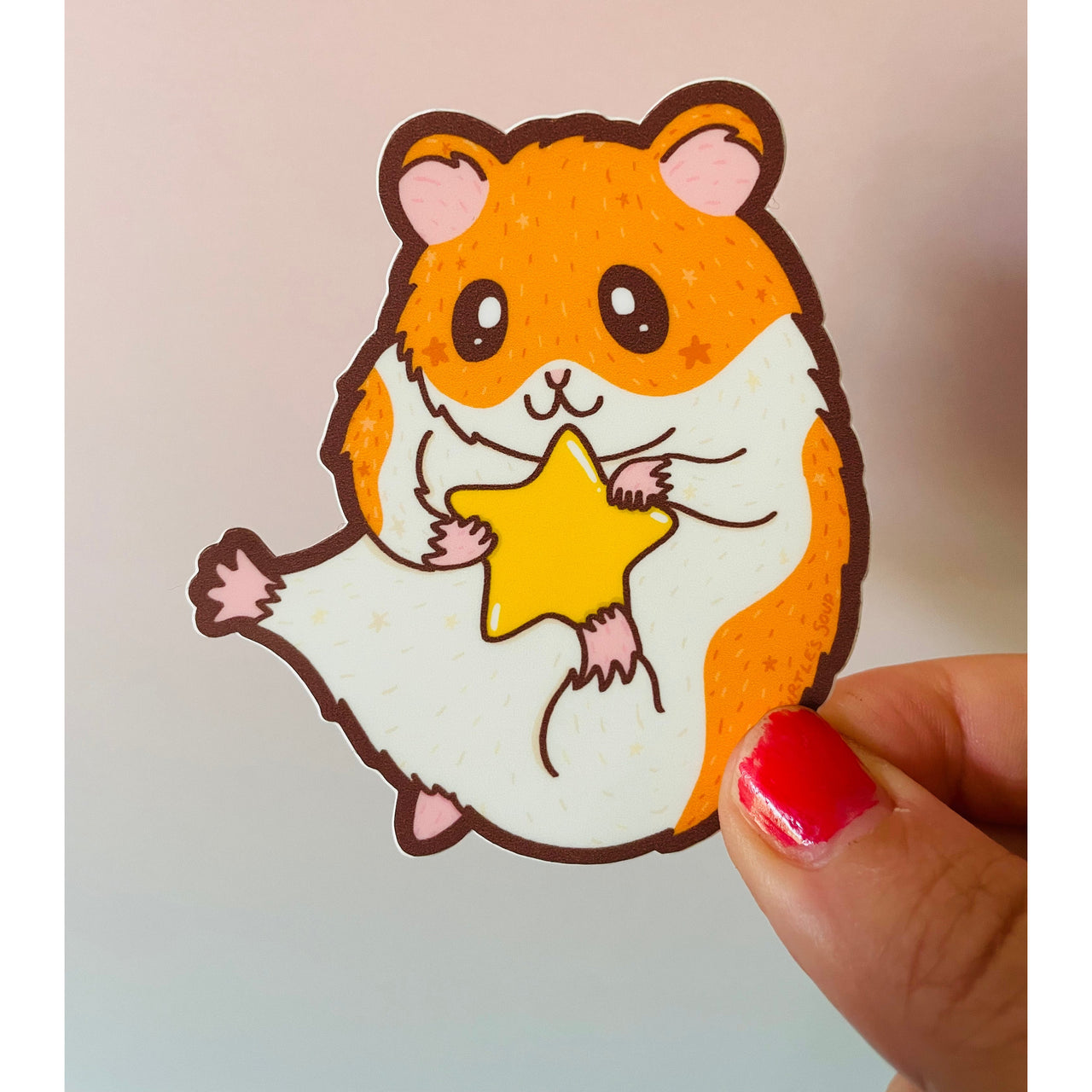 Ultra Super Cute Hamster waterproof vinyl sticker featuring a kawaii hamster
