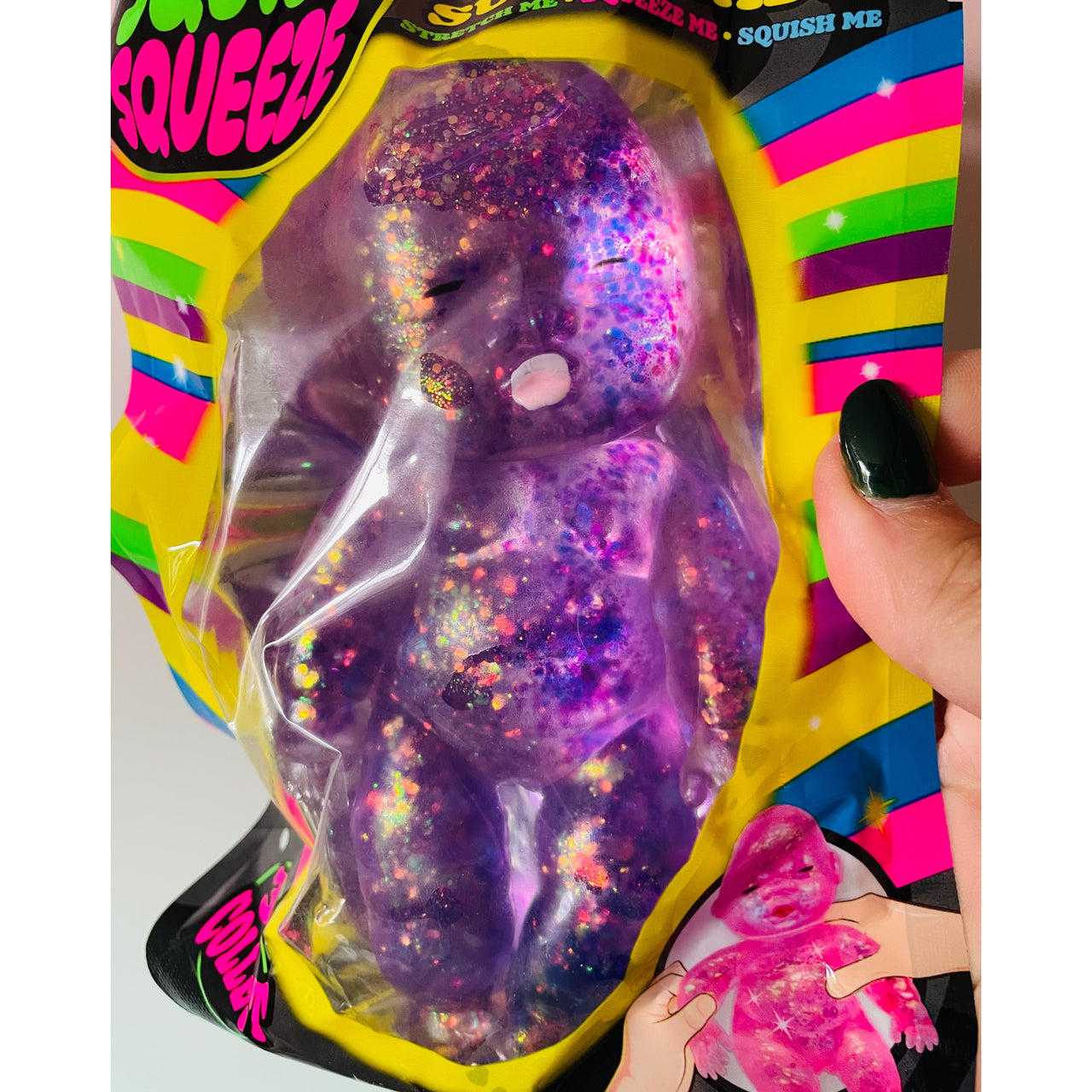 Purple Sugar Baby Squishy glitter sugar-filled sensory toy UK