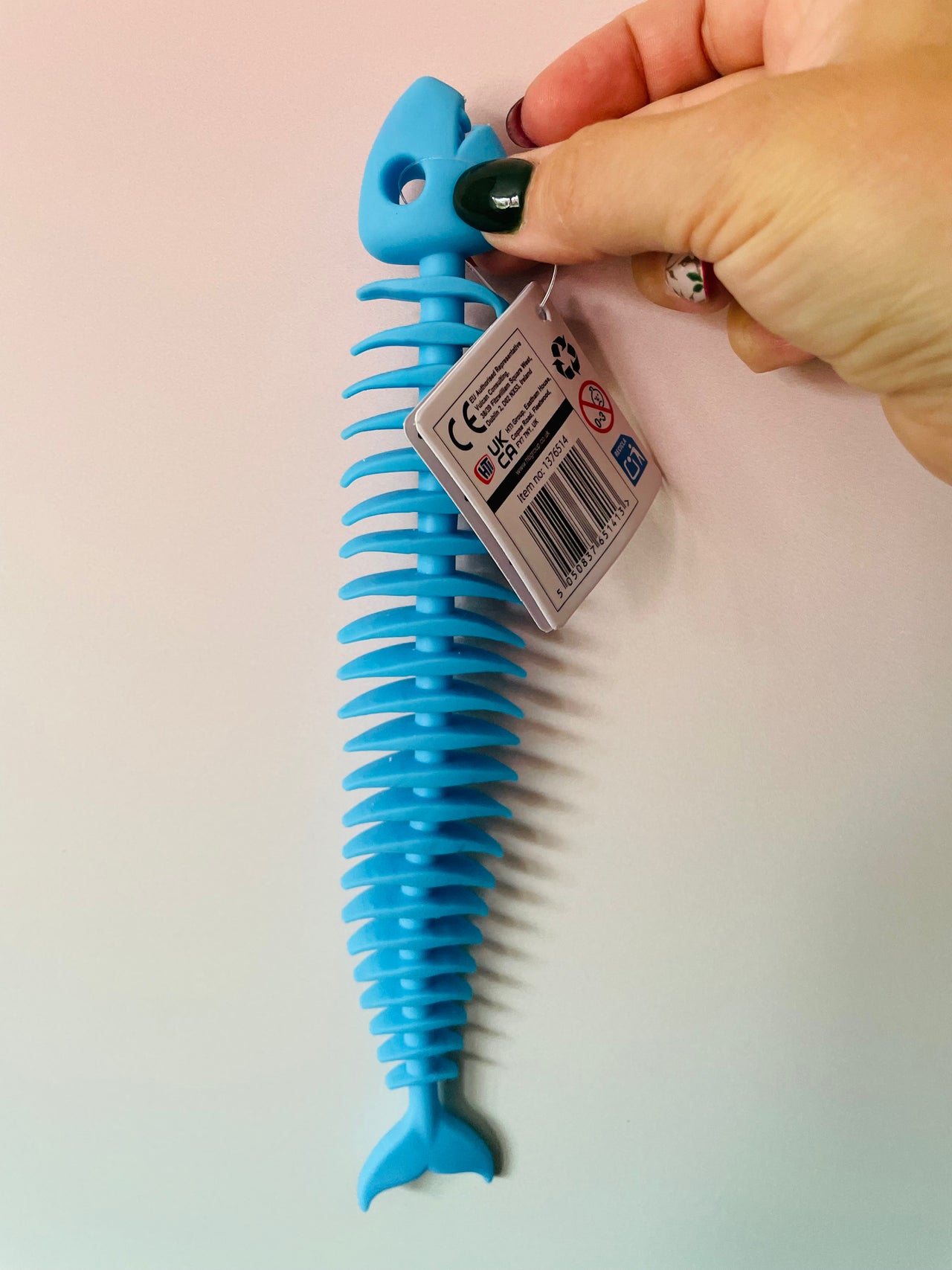 Blue Skel-I-Fish stretchy skeleton fish sensory fidget toy UK