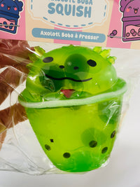 💚🦎🧋 Green Axolotl Boba Squish Toy