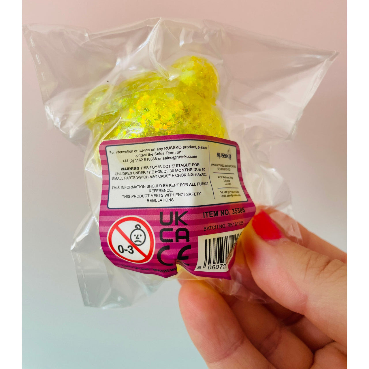 Sugar Maltose Squishy Bear slow-rising sensory fidget toy Yellow