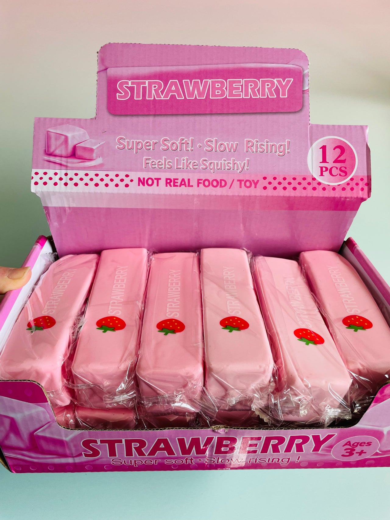 🍓✨ Strawberry Squishy Butter Slab – 14cm Slow Rise Scented Squishy ✨🍓