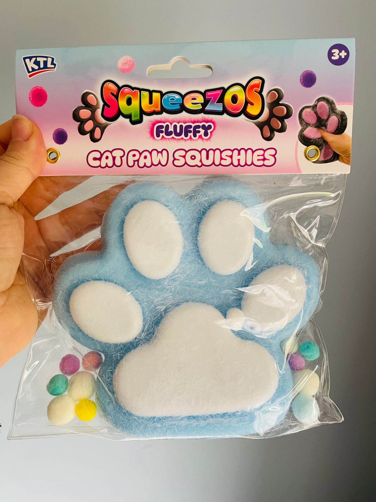 🐾💙 Blue Taba Feel Fluffy Cat Paw Squishy Toy