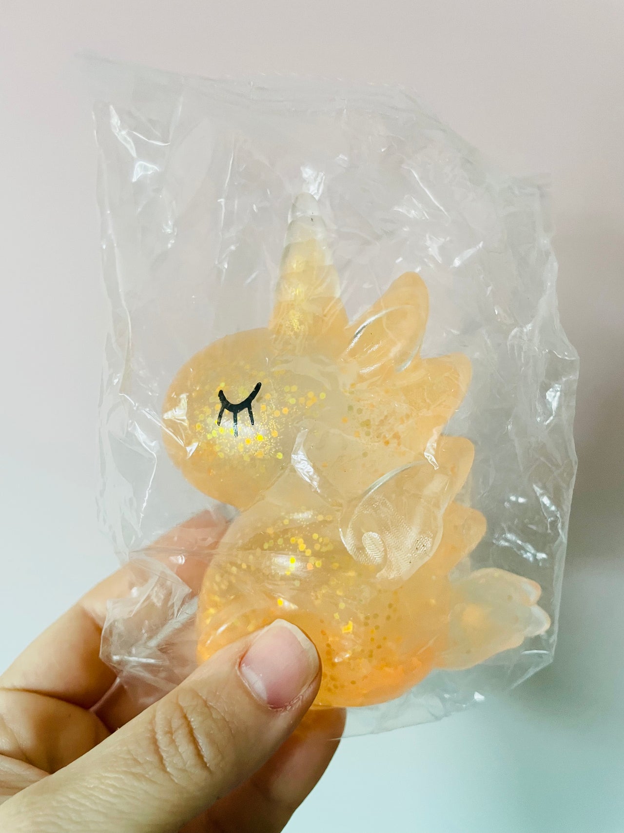 🦄🧡 Orange Glitter Water-Filled Unicorn Sensory Toy ✨