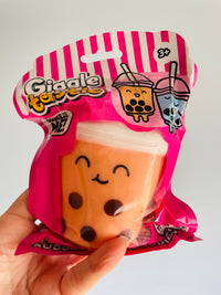 🧋🧡 Orange Bubble Tea Buddy Squishy Toy