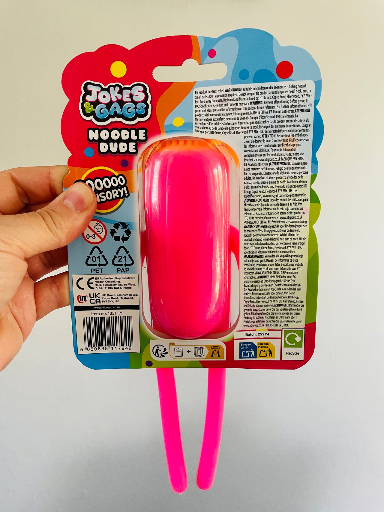 🍜🩷 Pink Noodle Dude Sensory Toy
