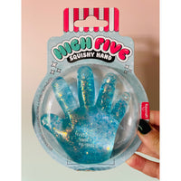 Blue Sparkly Squishy High Five Hand sensory toy UK