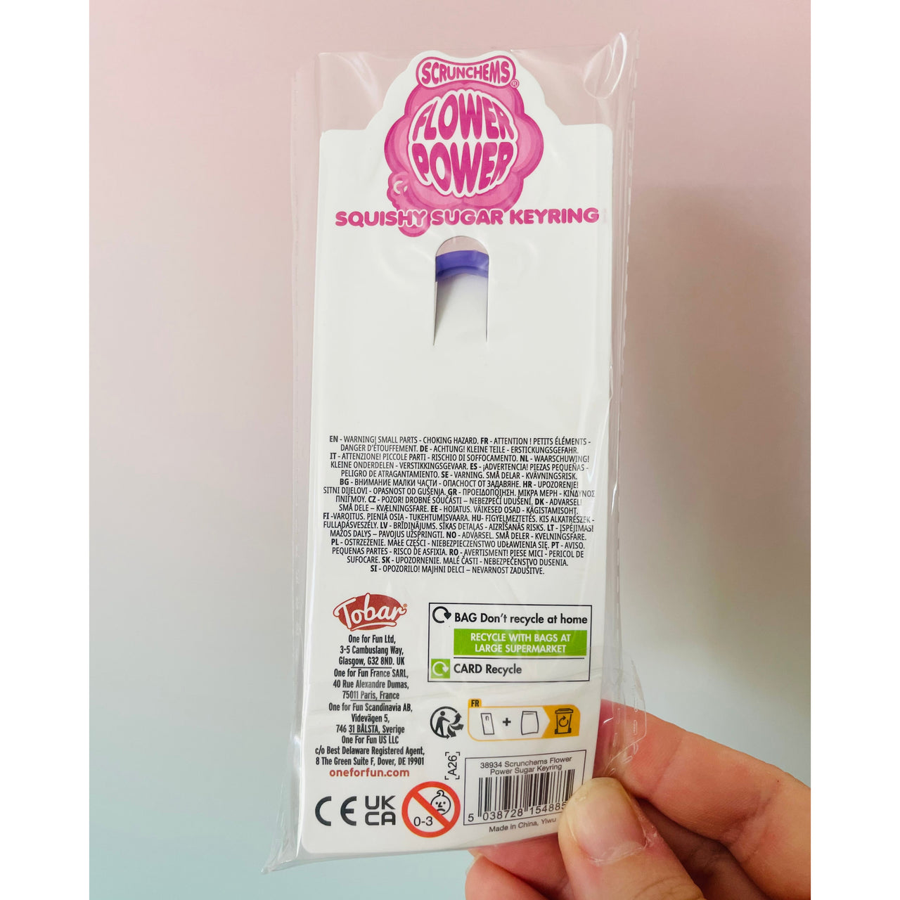 💜🌼 Scrunchems Flower Power Sugar Keychain | Purple Smiley Flower Sensory Fidget ✨