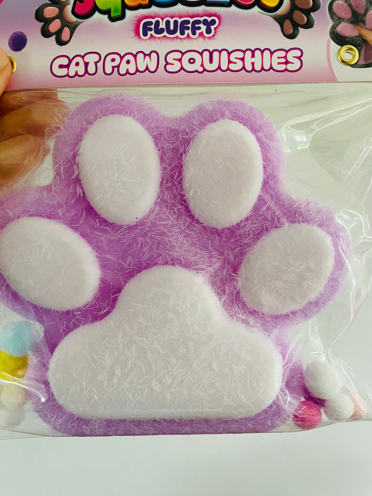🐾💜 Lilac Taba Feel Fluffy Cat Paw Squishy Toy ✨
