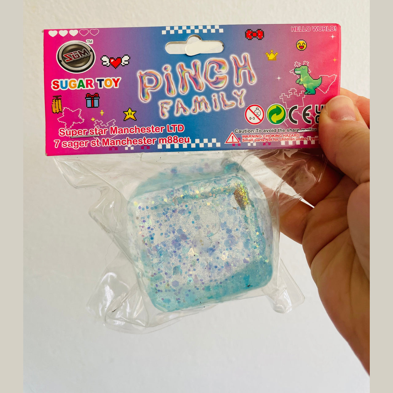 🩵✨ Light Blue Pinch Family Sugar Glitter Cube Squishy | Sensory Fidget Toy 💎