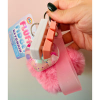 🩷💗 Pink Heart Fluffy Fidget Keychain | Sensory Bag Charm