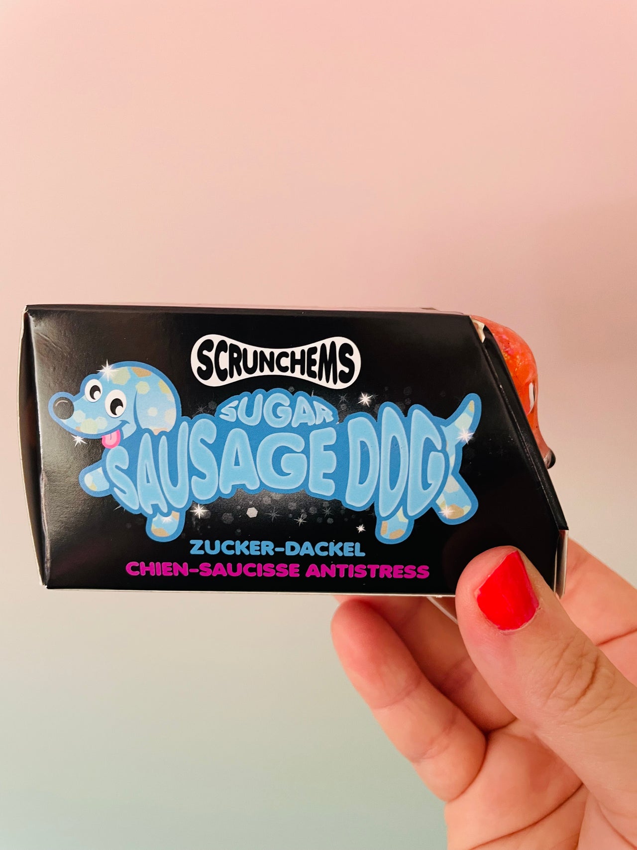 🧡🌭 Scrunchems Sugar Sausage Dog | Orange Sugar-Filled Sensory Stress Relief Fidget Toy ✨