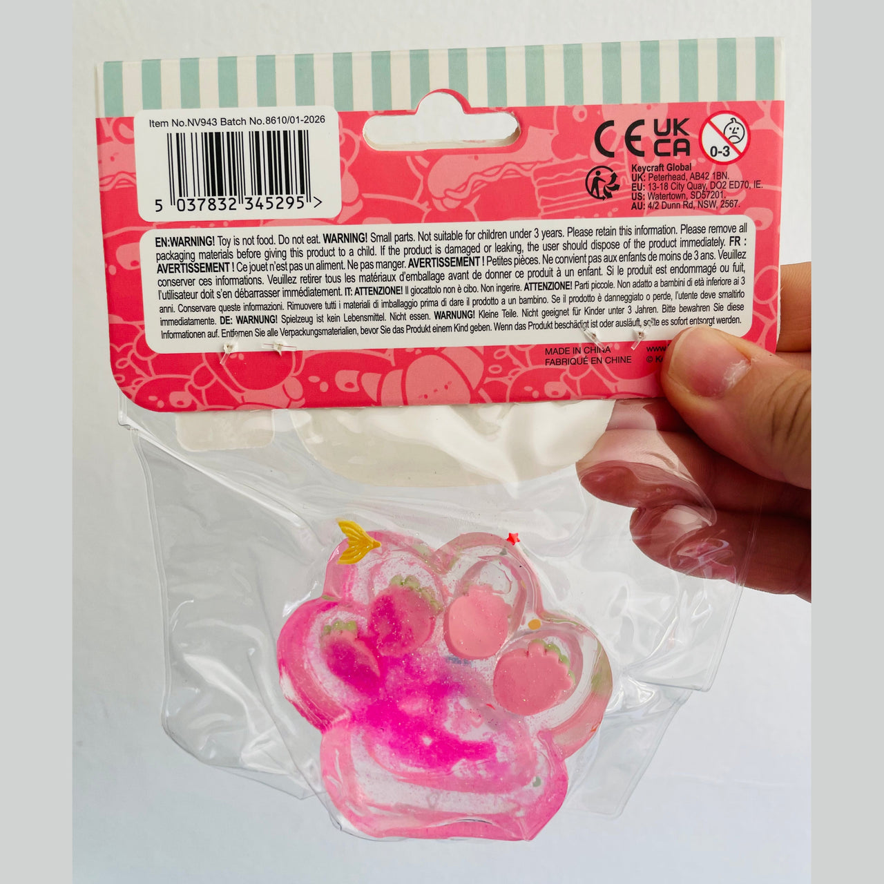 🍓🩷🐾 Jelli Squishi Small Paw Sensory Toy | Pink Strawberry Jelly Squishy ✨