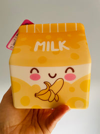 🥛🍌 Mochi Pop Banana Milk Slow-Rise Squishy Toy