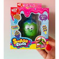 Green Strawberry Smash Crack Fruit crunchy and gooey sensory fidget toy