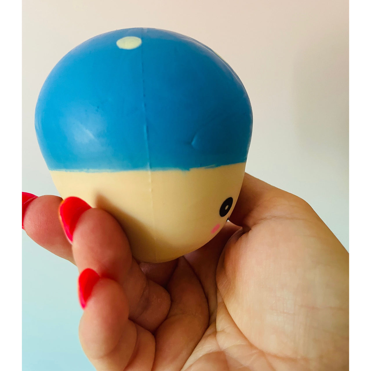 Mushi-Pals Blue Mushroom Squishy sensory stress relief fidget toy