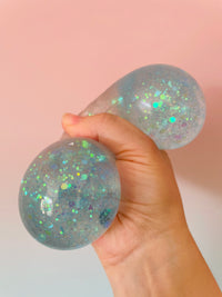 🥟✨ Chunky Glitter Dumpling Squishy in Basket | Jumbo Viral Sensory Squeeze Toy 💖