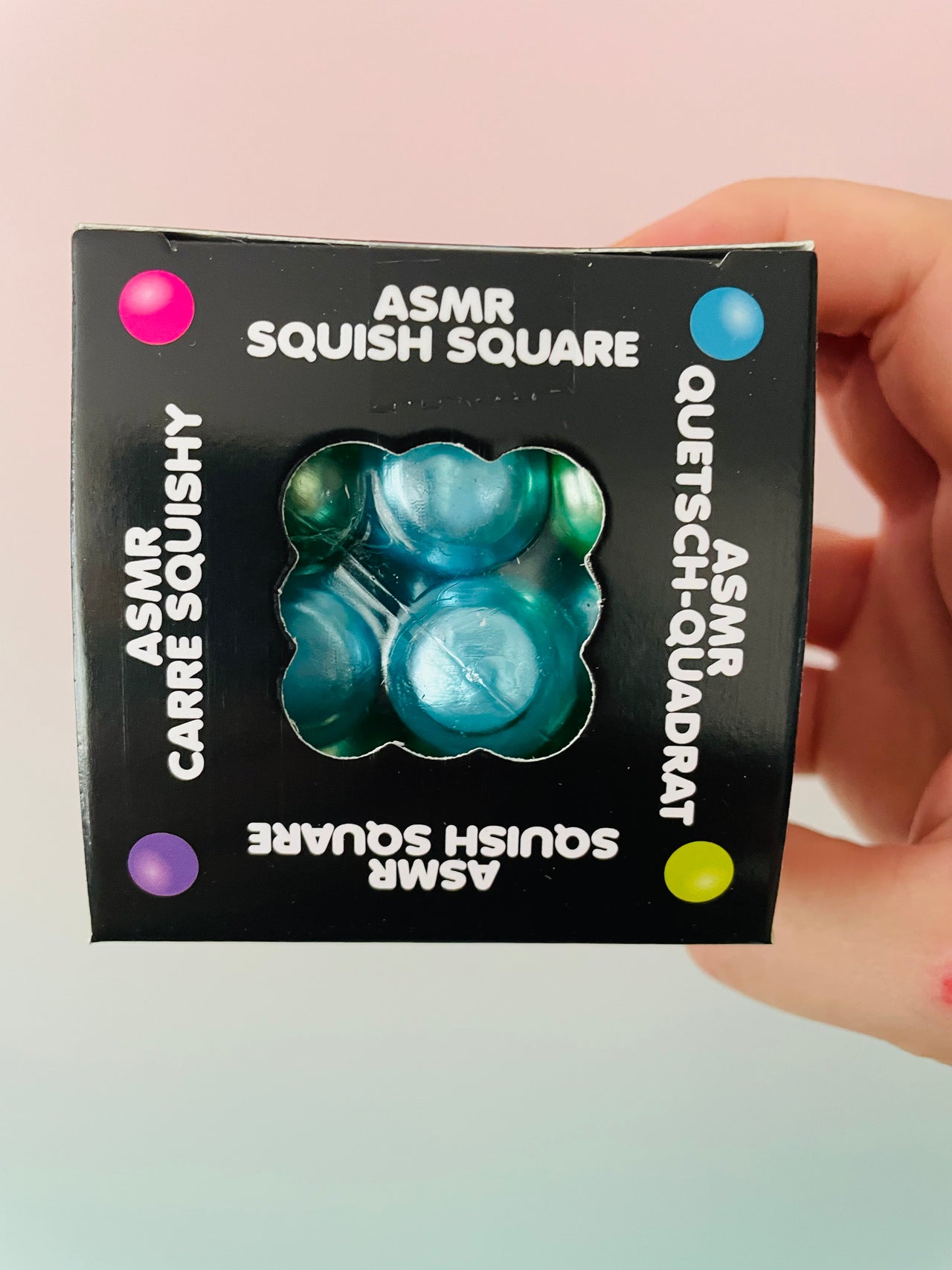 💙🟦 Scrunchems ASMR Square | Blue Textured Bead Sensory Stress Relief Fidget Toy ✨