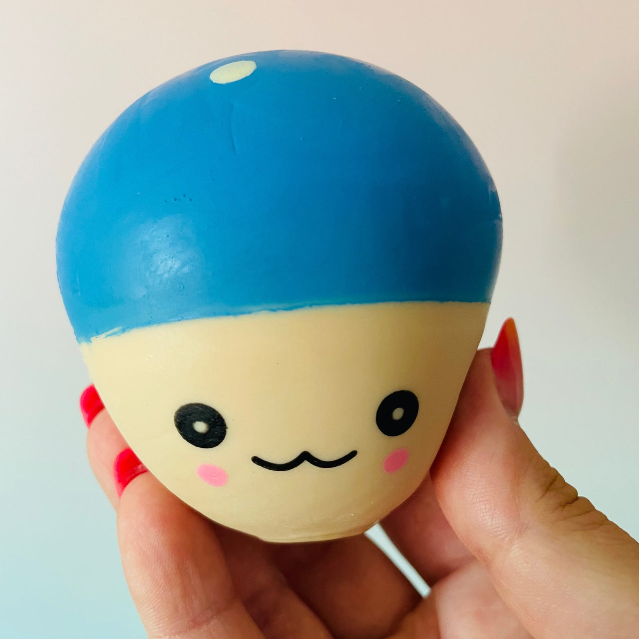 Mushi-Pals Blue Mushroom Squishy sensory stress relief fidget toy