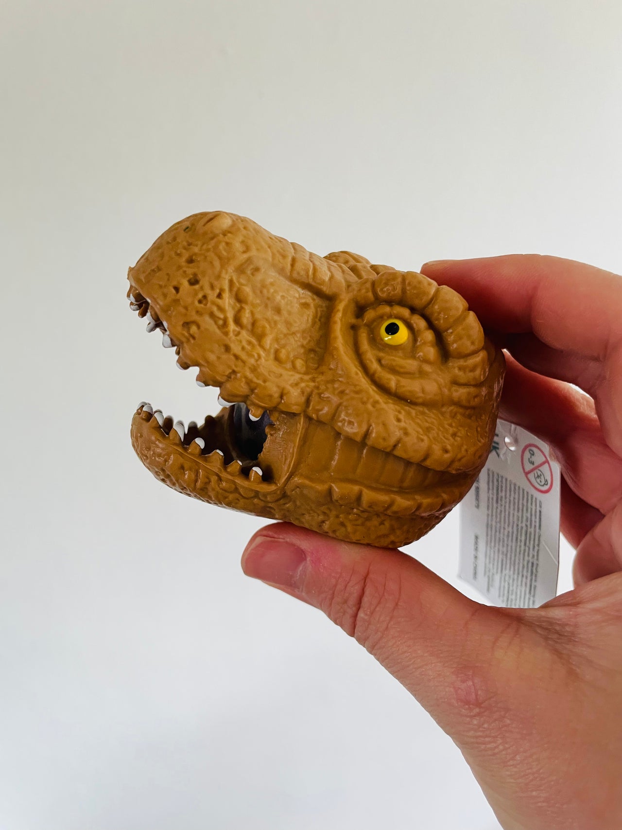 🦖🤎 Brown Dinosaur Head Bead Squeeze Toy