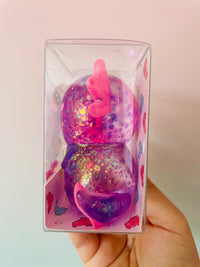 Purple Axolotl Squishy - Sparkly Sensory Toy - Neko Squish Co
