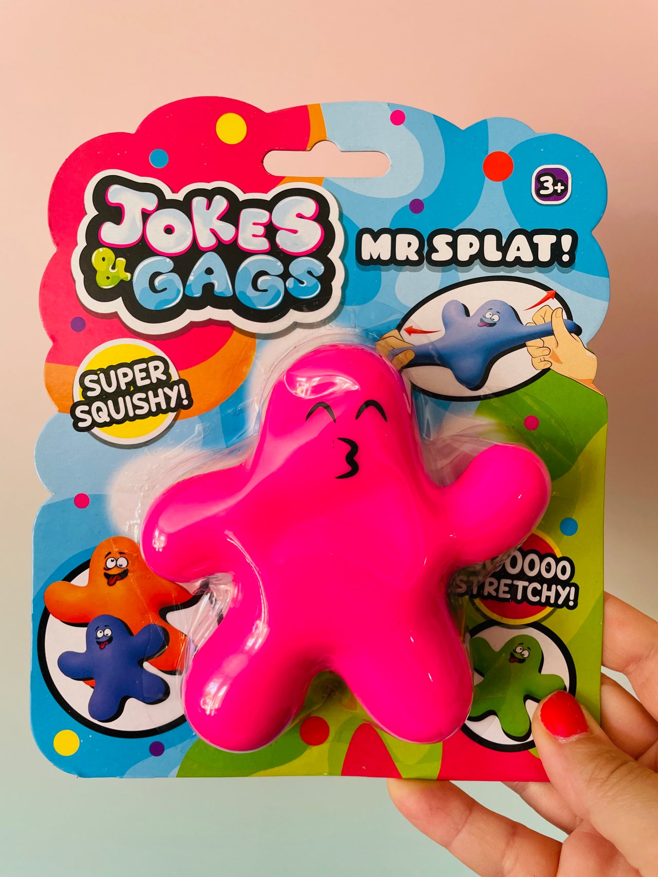 Pink Mr Splat! stretchy squishy sensory fidget toy