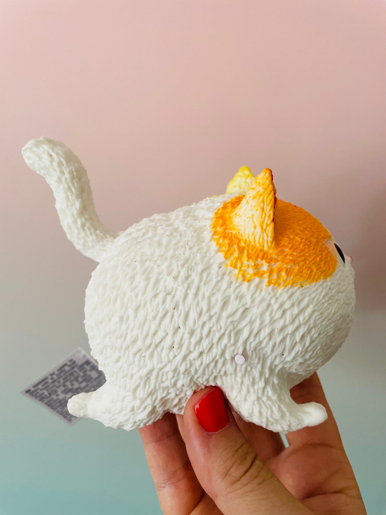 🧡🤍 Squidgy Cat | White & Orange Super Soft Sensory Stress Relief Fidget Toy ✨
