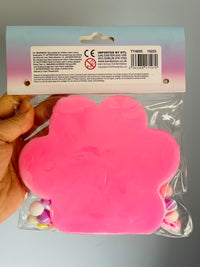 🐾🩷 Pink Taba Feel Fluffy Cat Paw Squishy Toy