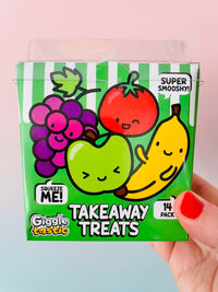 🍓🥕 Fruit & Vegetable Takeaway Treats | 14 Mini Fruit & Veg Squishies Sensory Fidget Pack ✨