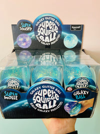 🌌✨ Galaxy Super Squidge Ball | Glittery Sensory Fidget Toy