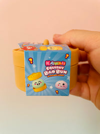 🌸🥟 Pastel Bao Bun Squishy in Basket | Kawaii Maltose Sensory Squeeze Toy ✨