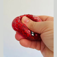 🥟✨ Glitter Maltose Squishy Dumpling in Steamer Basket | 5.5cm Sensory Toy 💖
