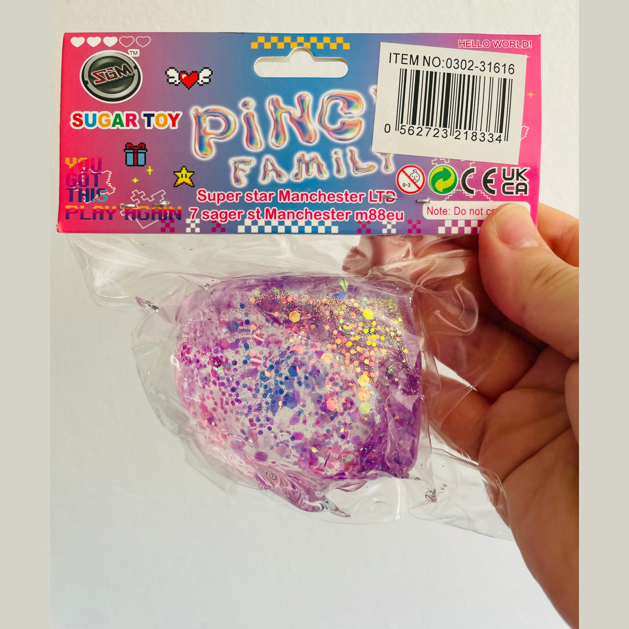💜✨ Purple Pinch Family Sugar Glitter Cube Squishy | Sensory Fidget Toy 💎