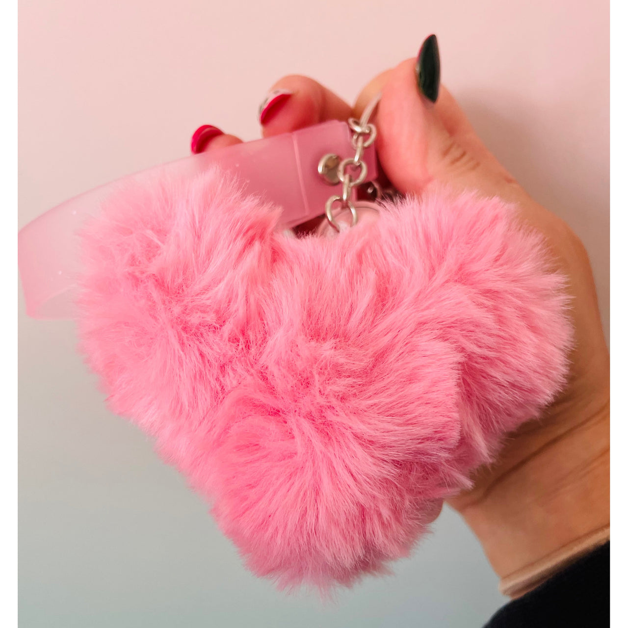 🩷💗 Pink Heart Fluffy Fidget Keychain | Sensory Bag Charm