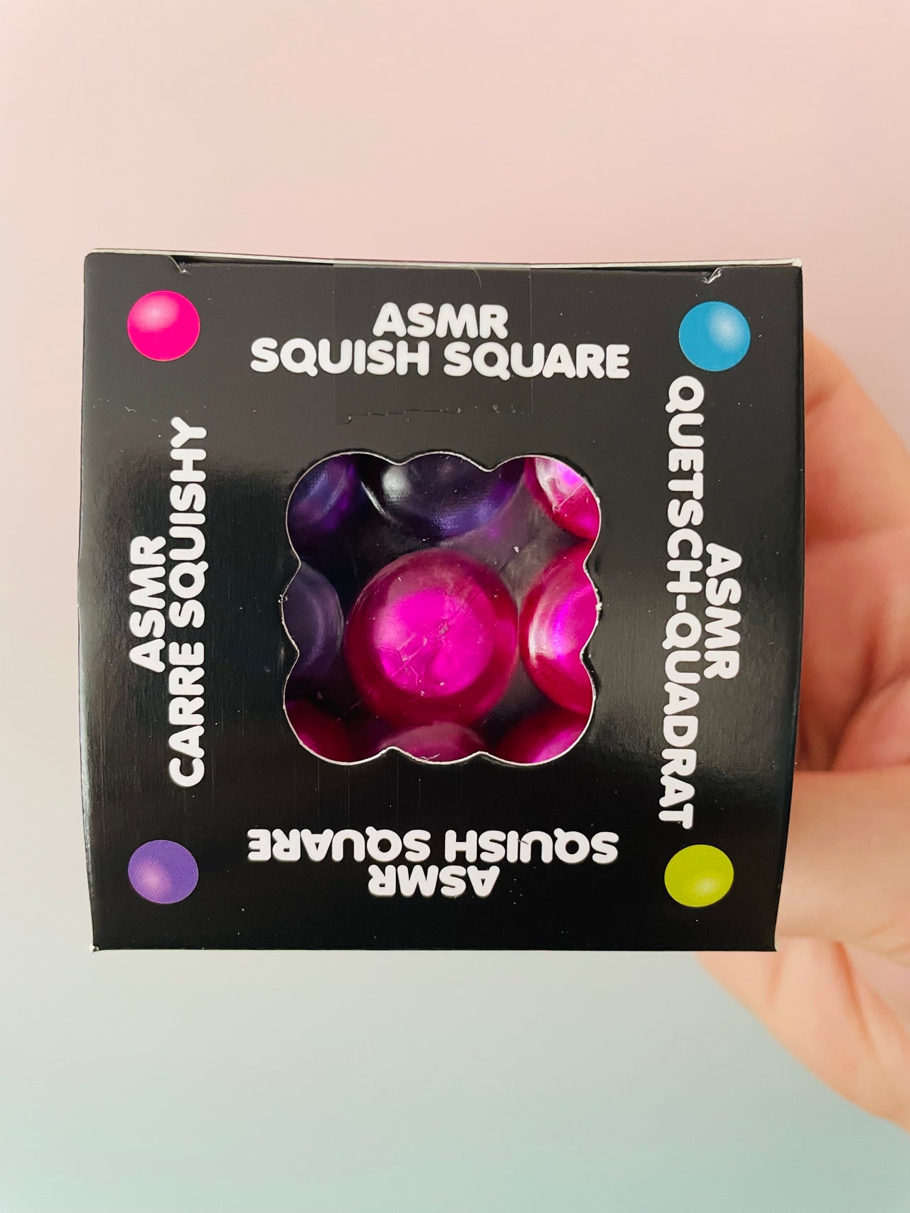 🩷🟣 Scrunchems ASMR Square | Pink Textured Bead Sensory Stress Relief Fidget Toy ✨