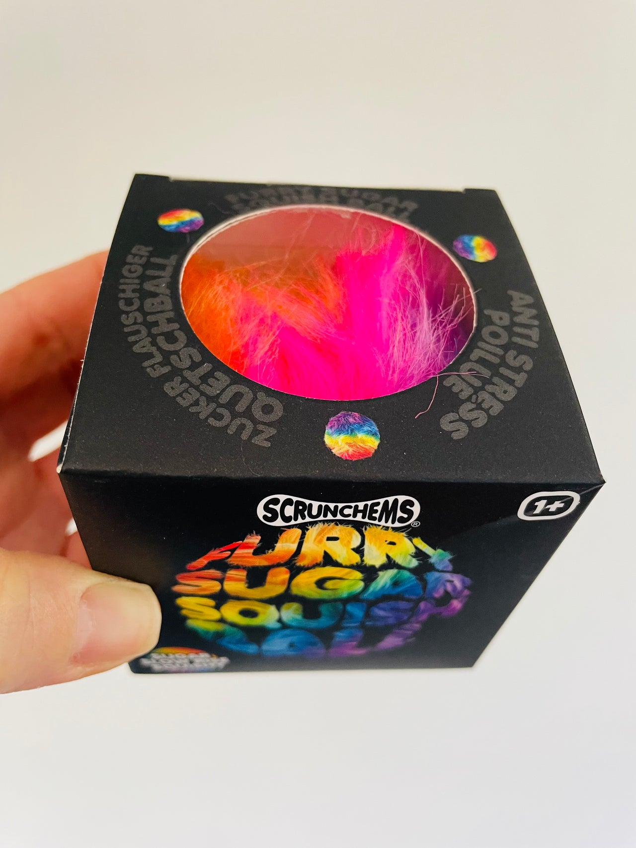 🌈🐻 Scrunchems Furry Sugar Squish Ball Sensory Toy